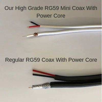 100M Mini RG59 Coax With Power Cores in White